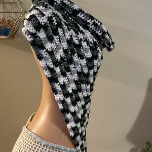 Black,White and Gray Crochet Scarf